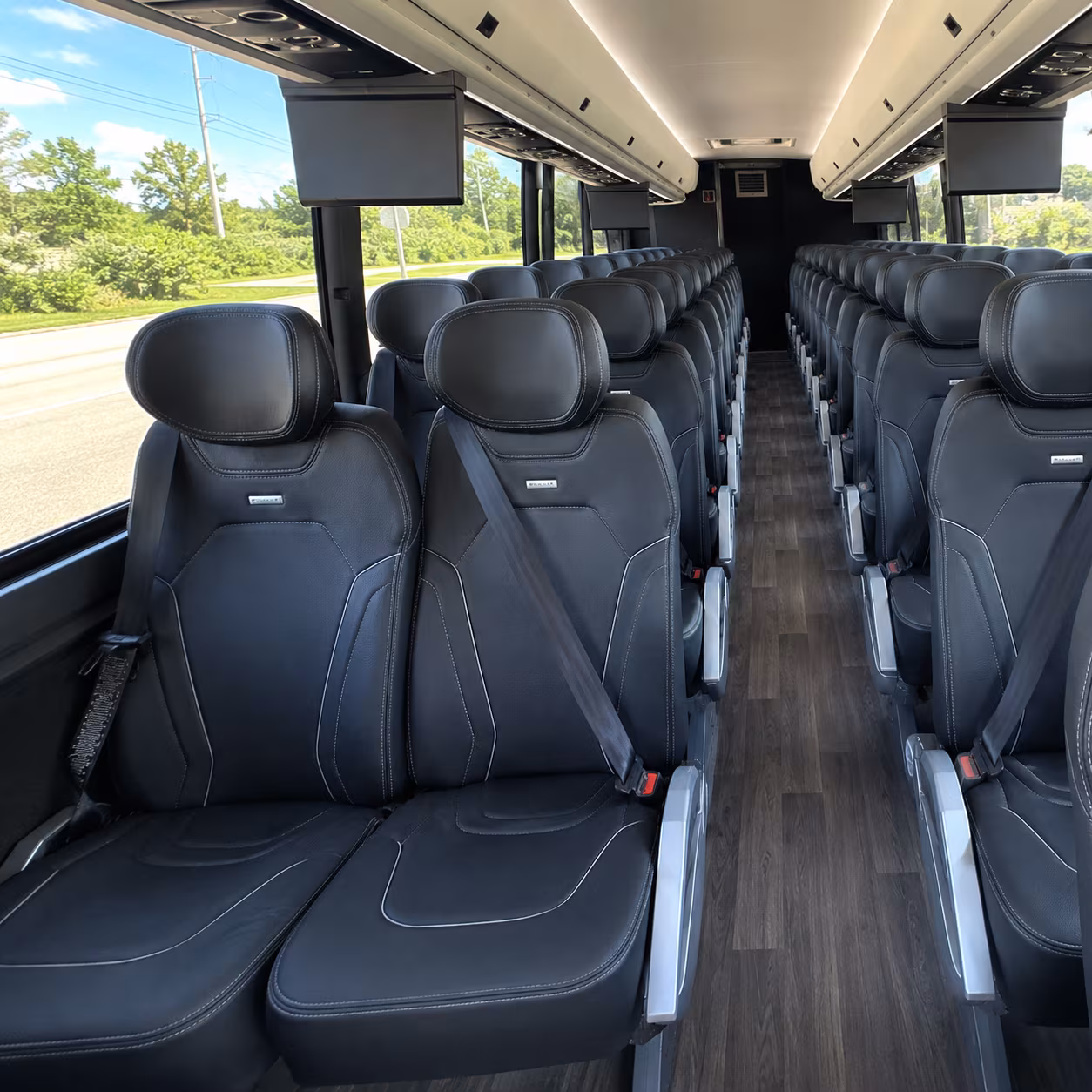 spokane 47 passenger charter bus inside